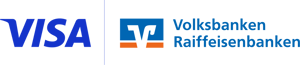 Visa and Volksbanken Raiffeisenbanken logo lockup