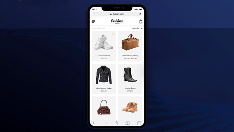 Mobile showing clothes to buy