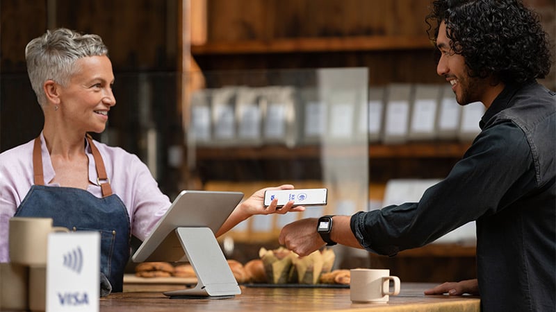 contactless payment for coffee